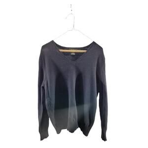 Eddie Bauer Black V-Neck Long Sleeve Pullover Sweater Women's Size XL